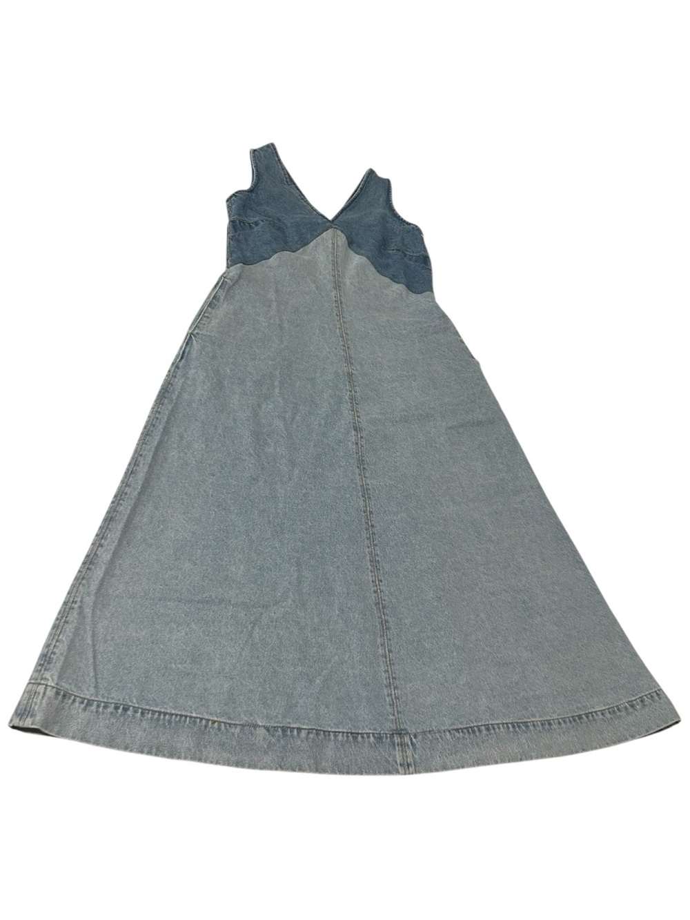 Torn by Ronny Kobo Azura Two-Tone Denim Midi Dress NWT - Picture 12 of 16